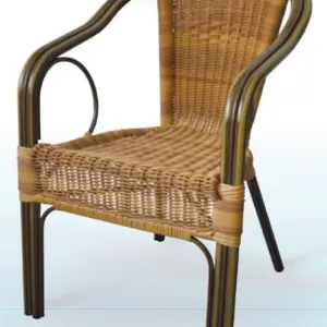 Sillón armazón aluminio doble tubo color dark bambú médula bicolor BAHAMAS