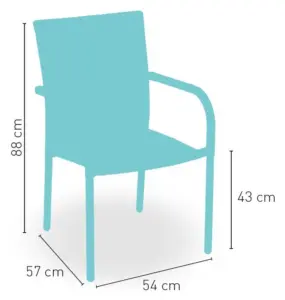 Sillón estructura aluminio acabado tejido rattan METZ