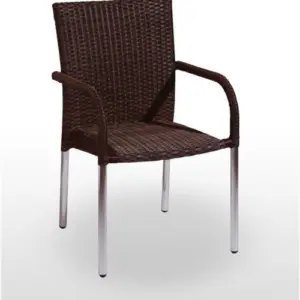 Sillón estructura aluminio acabado tejido rattan METZ