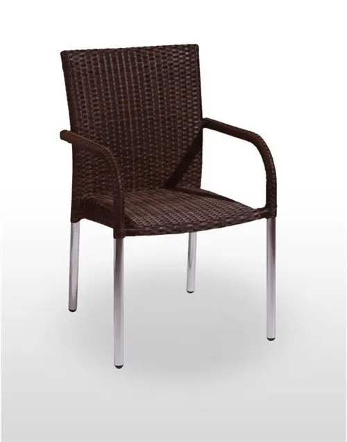 Sillón estructura aluminio acabado tejido rattan METZ