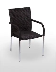 Sillón estructura aluminio acabado tejido rattan METZ