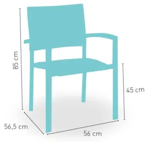 Sillón estructura aluminio blanco con asiento y respaldo en textiline color gris claro BERLÍN TEXTILINE