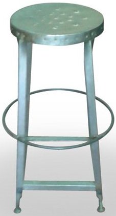 Taburete con armazón envejecido y estructura en ángulo 90º VINTAGE