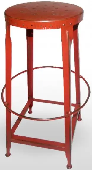 Taburete con armazón envejecido y estructura en ángulo 90º VINTAGE COLOR