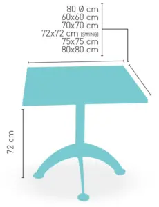 Mesa con pie fundición aluminio gris MÓNACO-4