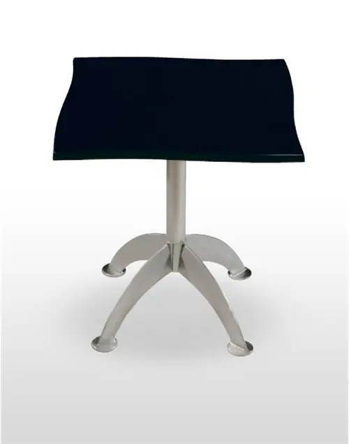 Mesa con pie fundición aluminio gris MÓNACO-4