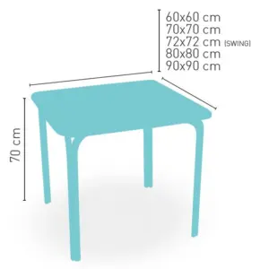 Mesa armazón de aluminio ACAPULCO-2