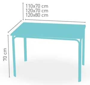 Mesa armazón de aluminio ACAPULCO-2-R