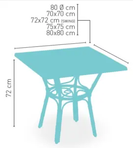Mesa armazón aluminio acabado dark bambú BARBADOS-4