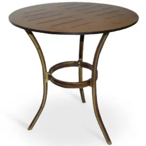 Mesa armazón aluminio acabado dark bambú BAVIERA-3 BAMBÚ