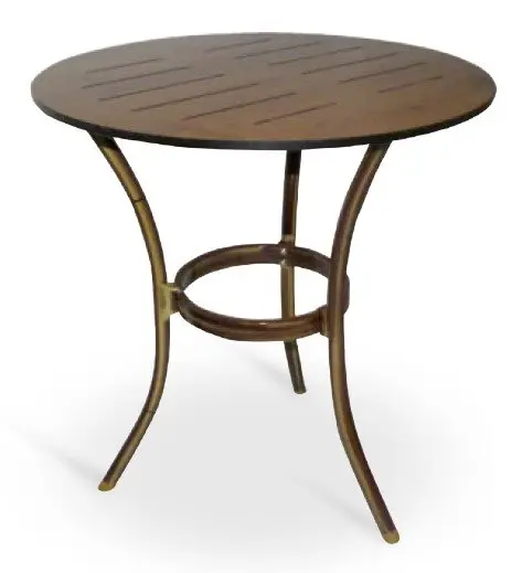 Mesa armazón aluminio acabado dark bambú BAVIERA-3 BAMBÚ