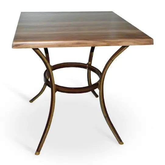 Mesa armazón aluminio acabado dark bambú BAVIERA-4 BAMBÚ