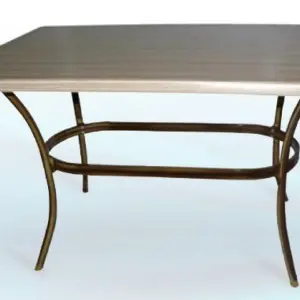 Mesa armazón aluminio acabado dark bambú BAVIERA-R BAMBÚ
