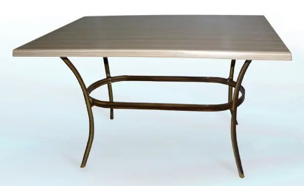Mesa armazón aluminio acabado dark bambú BAVIERA-R BAMBÚ
