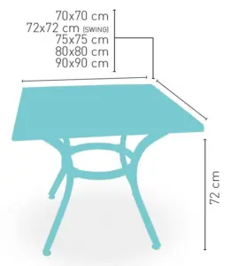 Mesa armazón aluminio acabado negro BAVIERA-4 NEGRO