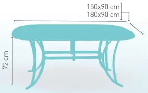 Mesa armazón aluminio acabado negro MONTREAL NEGRO