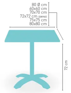 Mesa pie fundición aluminio opción plegable ROMA 4