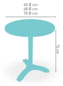 Mesa pie fundición aluminio brillo opción plegable ROMA 3 BRILLO