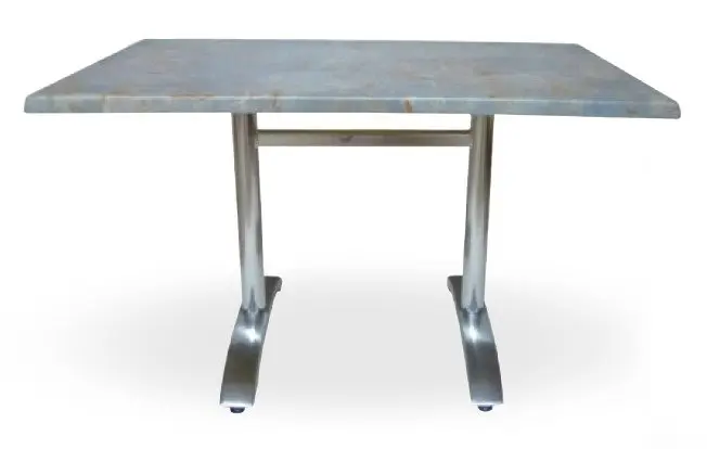 Mesa pie fundición aluminio brillo opción plegable ROMA-R BRILLO