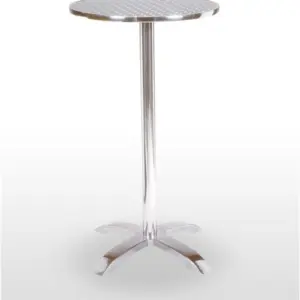 Mesa pie fundición aluminio brillo opción plegable ROMA-H BRILLO