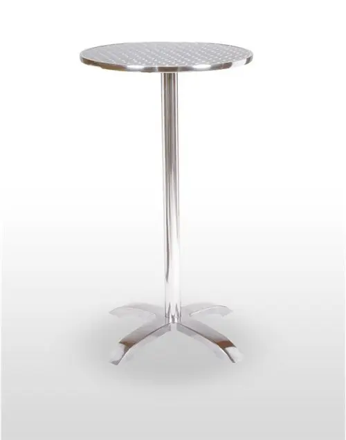 Mesa pie fundición aluminio brillo opción plegable ROMA-H BRILLO
