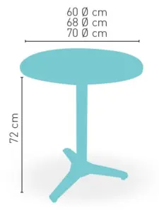 Mesa pie fundición aluminio brillo opción plegable ATLANTA-3
