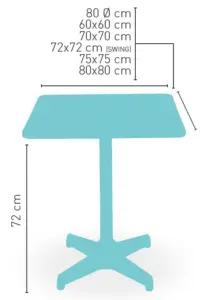 Mesa pie fundición aluminio brillo opción plegable ATLANTA-4