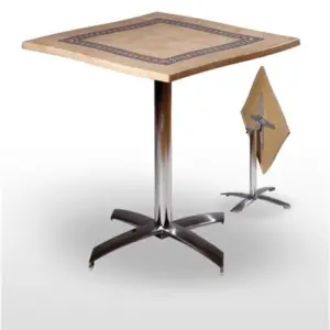Mesa pie fundición aluminio brillo 2 pies regulables PISA-4 ABATIBLE