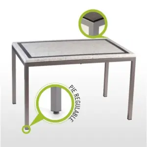 Mesa armazón metálico acabado epoxi DECO-R ACERO EPOXI