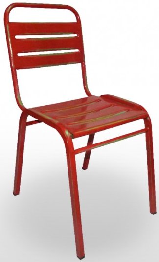Silla de acero con asiento y respaldo en chapa acanalada VERACRUZ