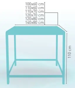 Mesa armazón metálico acabado epoxi DECO-H-R ACERO EPOXI
