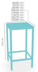 Mesa armazón aluminio acabado epoxi DECO-H-C-R ALU EPOXI