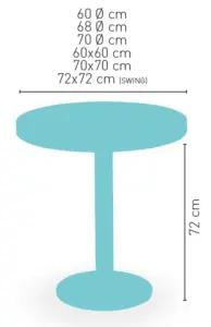Mesa pie acero cromado PICASSO-CROMO 40 Ø