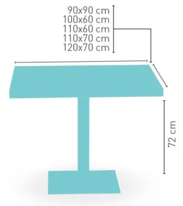 Mesa pie acero cromado PICASSO-CROMO 60X40