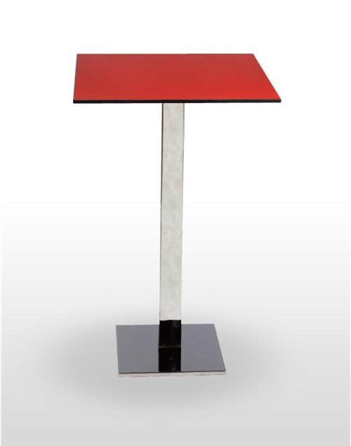 Mesa alta pie acero cromado PICASSO-H CROMO 40X40