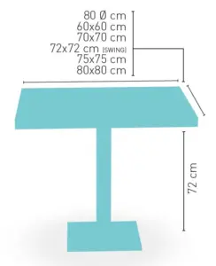 Mesa pie acero cromado columna rattan PICASSO-CR 40X40 R