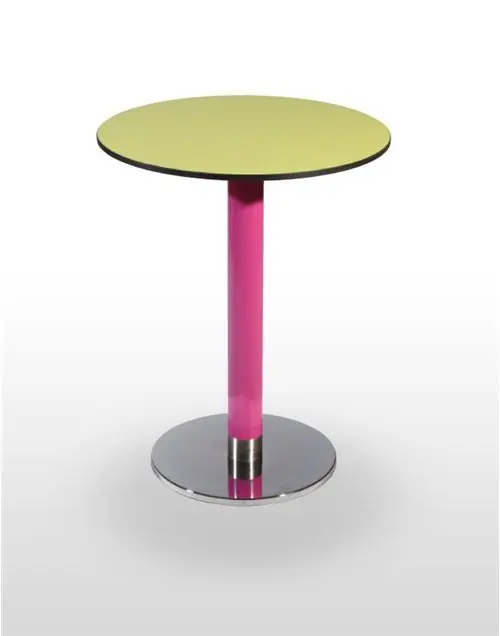Mesa pie acero cromado columna metal lacada PICASSO-C 40Ø LACADA