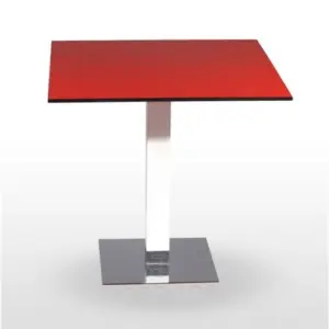 Mesa pie acero cromado columna metal lacada PICASSO-C 40x40 LAC