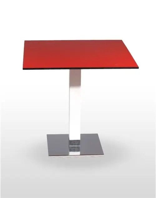 Mesa pie acero cromado columna metal lacada PICASSO-C 40x40 LAC
