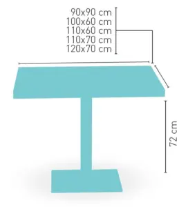 Mesa pie acero cromado columna metal lacada PICASSO-C 60x40 LAC