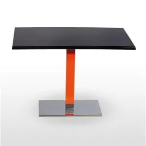 Mesa pie acero cromado columna metal lacada PICASSO-C 60x40 LAC