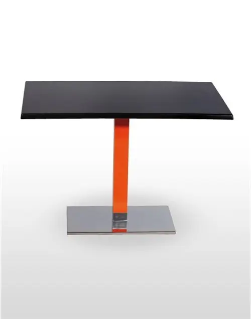 Mesa pie acero cromado columna metal lacada PICASSO-C 60x40 LAC
