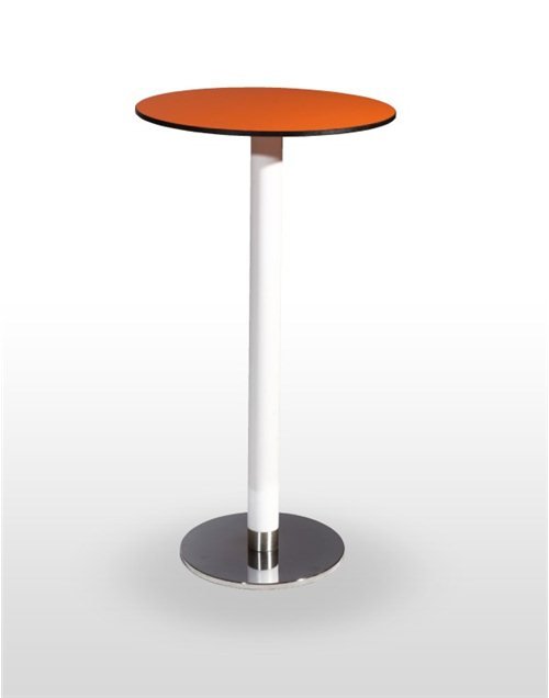 Mesa alta pie acero cromado columna metal lacada PICASSO-H-C 40 Ø LAC