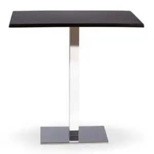 Mesa alta pie acero cromado columna metal lacada PICASSO-H-C 60x40LAC