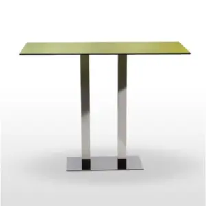 Mesa alta pie acero cromado columna metal lacada PICASSO-H-C 70X40LAC