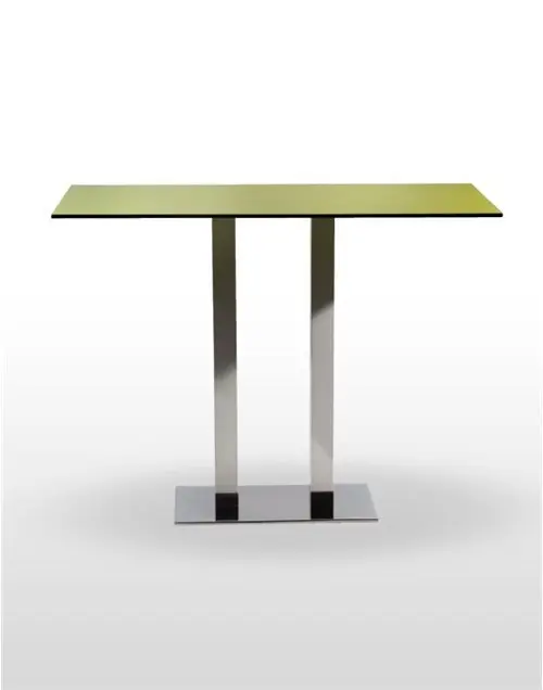 Mesa alta pie acero cromado columna metal lacada PICASSO-H-C 70X40LAC