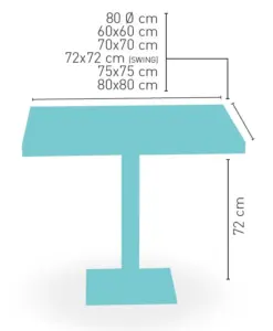 Mesa pie acero inoxidable PICASSO-INOX 40X40