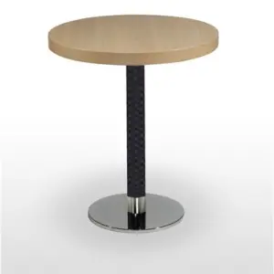 Mesa pie acero inoxidable columna rattan PICASSO-IN 40 Ø R