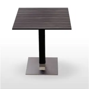 Mesa pie acero inoxidable columna rattan PICASSO-IN 40X40R