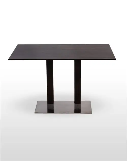 Mesa pie acero inoxidable columna rattan PICASSO-IN 70X40R